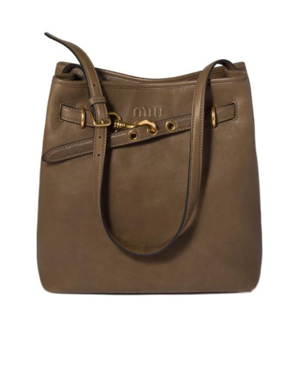 Miu Miu Brown Aventure Nappa Leather Bucket Bag