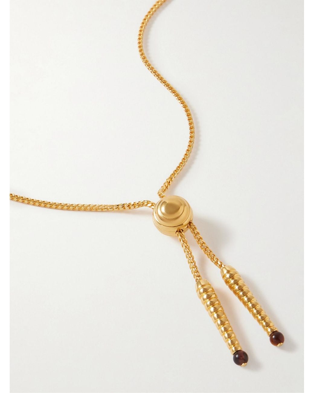 Jacques Marie Mage Metallic Tiger's Eye Stone Necklace