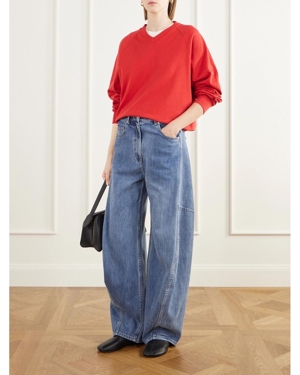 Tibi Blue Wide-Leg Jeans