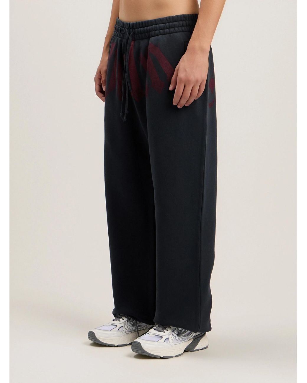 Palm Angels Blue Logo-Print Track Pants for men