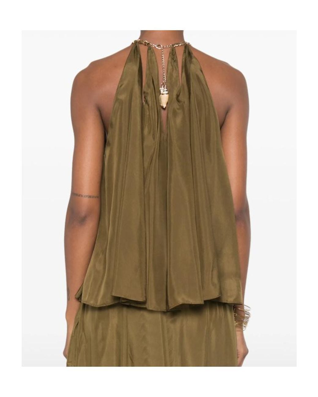 Zimmermann Green Mahon Embellished Halterneck Top