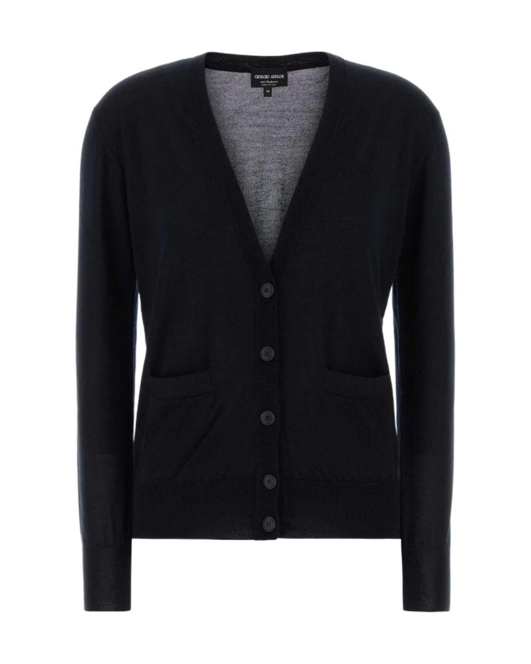 Giorgio Armani Black V-Neck Buttoned Cardigan