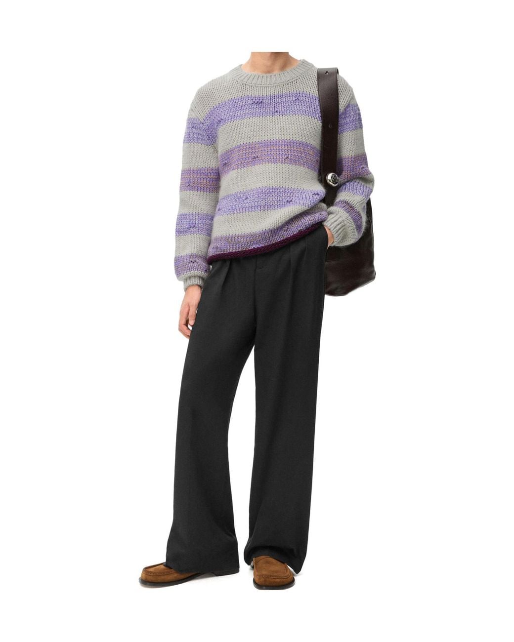 Loewe Gray Pleated Trousers for men