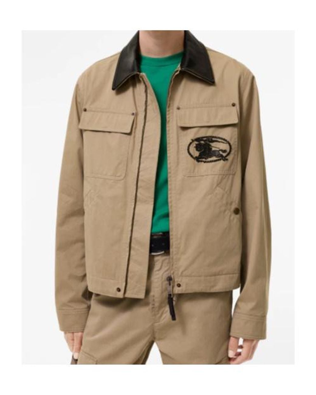 Burberry Natural Apos;S Westley Logo Embroidered Cotton Jacket for men