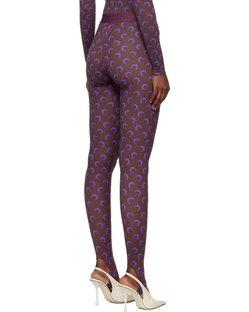 MARINE SERRE Purple Recycled Moon Jersey Stirrup Leggings
