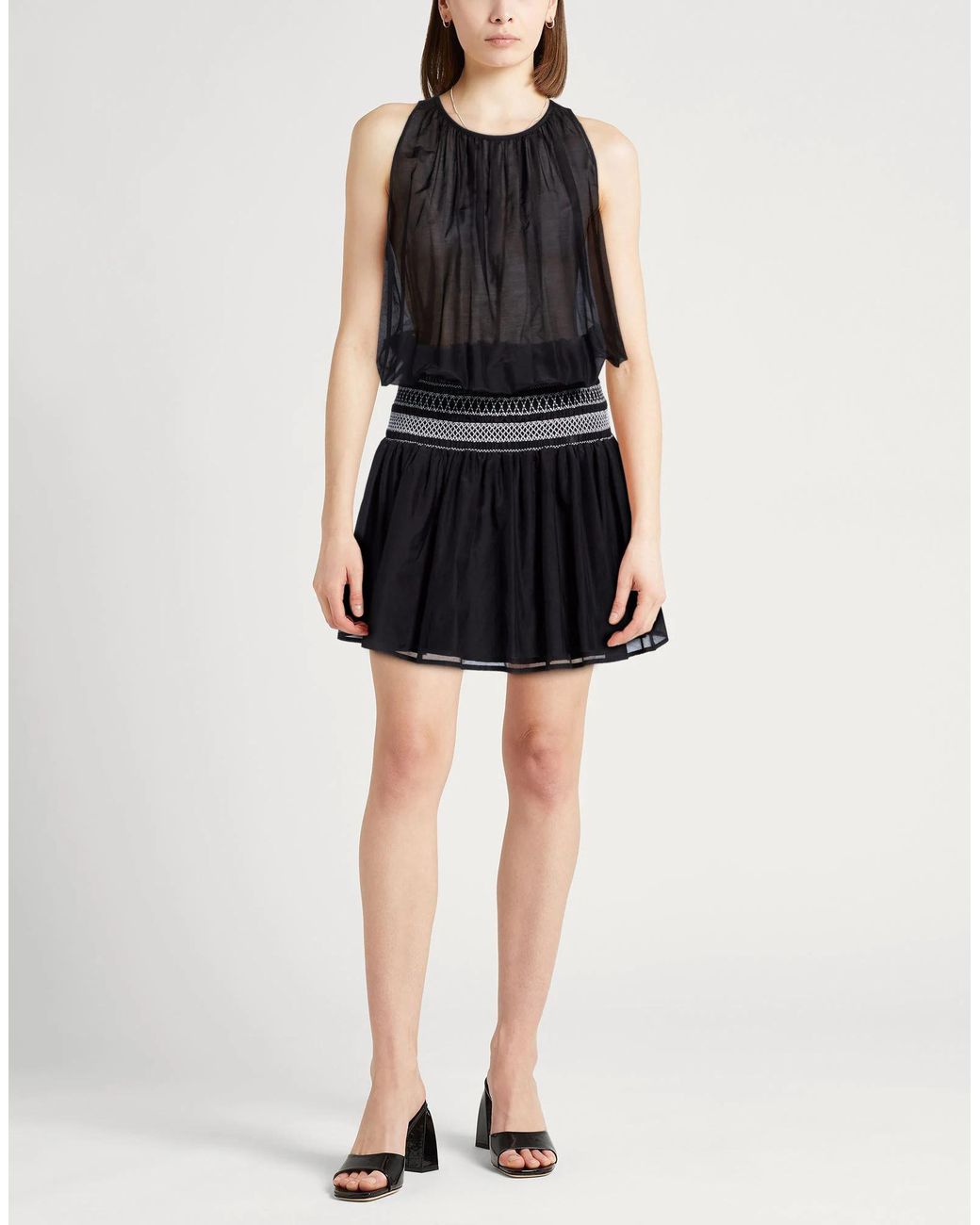 Tory Burch Black Color-Block Sleeveless Dress