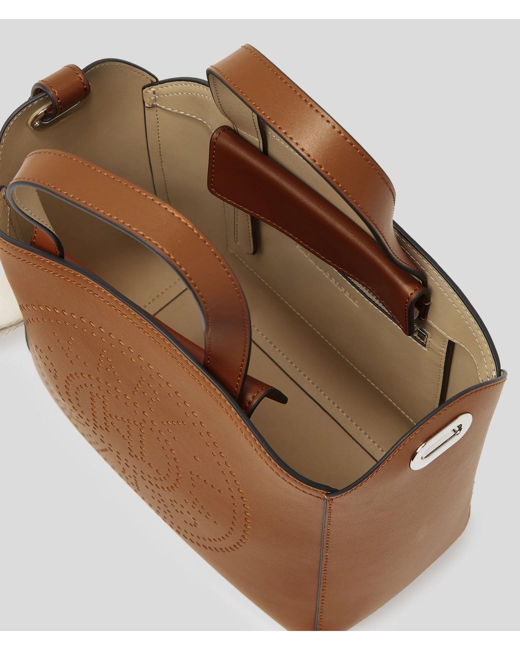 Karl Lagerfeld Brown Small K/Circle Bag