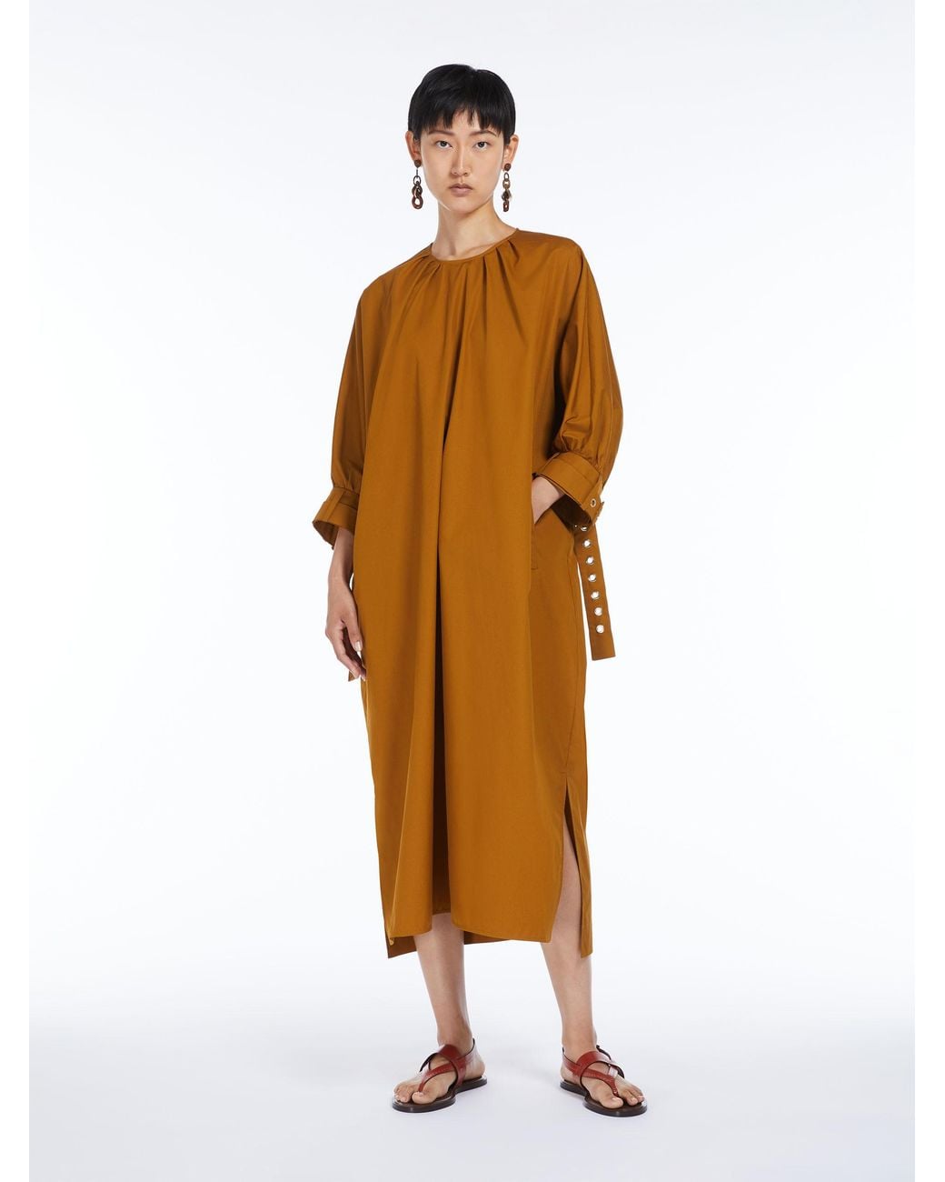 Max Mara Brown 'S Melodie Crewneck Dress
