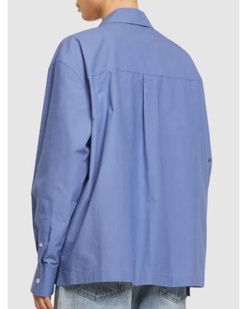 Alexander Wang Blue Logo Embroidered Patch Shirt