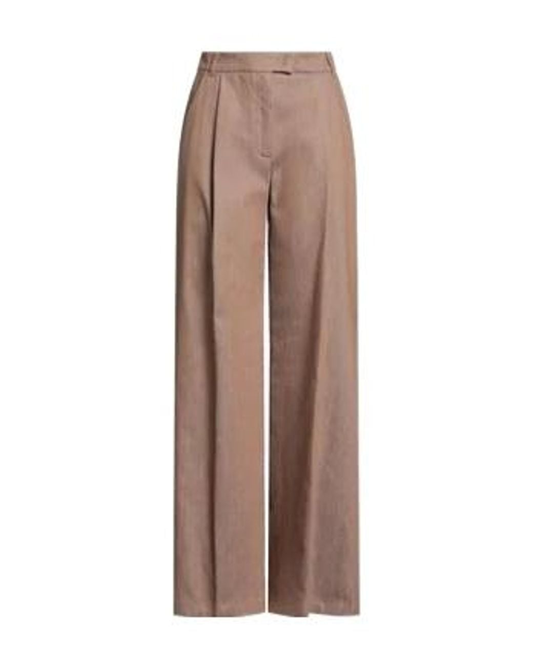 MAX&Co. Brown High-Waist Front-Pleated Casual Trousers