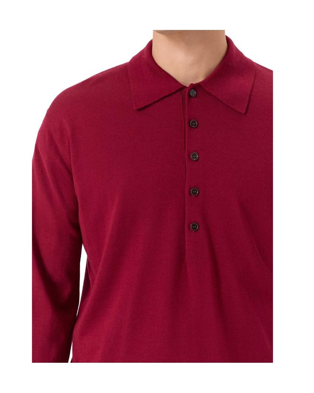 Dries Van Noten Red Wool Polo Shirt for men