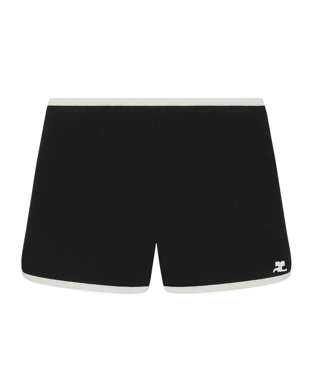 Courreges Black Courrèges Contrast-Trim Mini Shorts