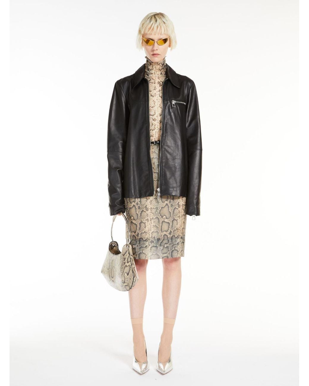 Sportmax Black Zip-Up Long-Sleeved Jacket