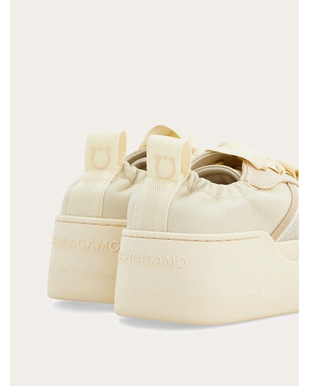 Ferragamo Natural Wedge Sneaker