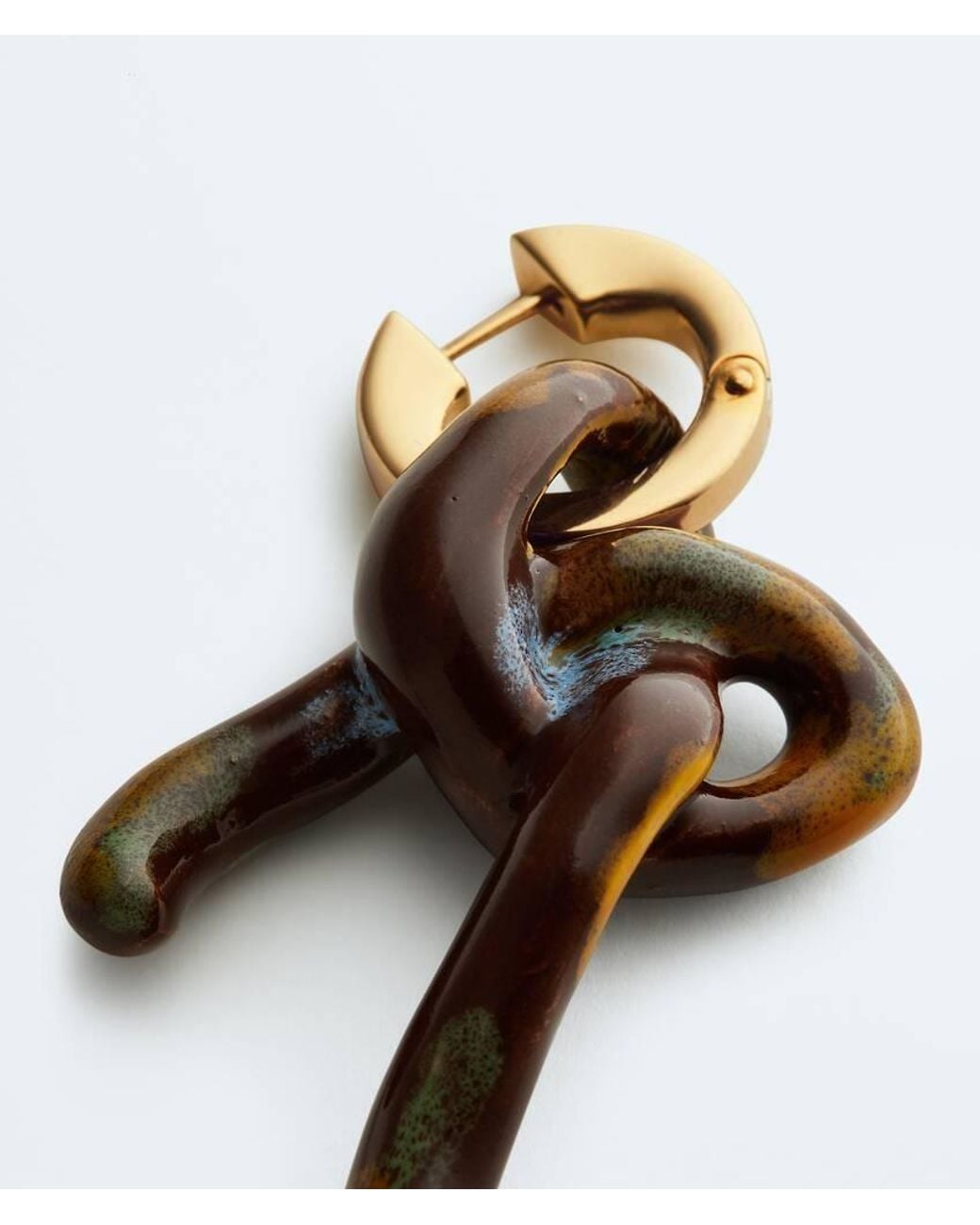 Bottega Veneta Brown Knot Single Earring