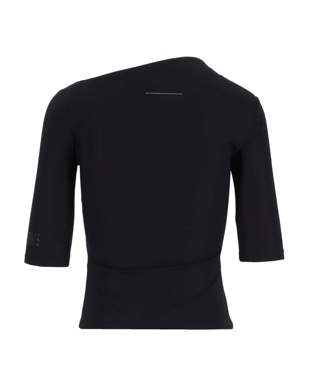 MM6 by Maison Margiela Black Asymmetric Jersey Top