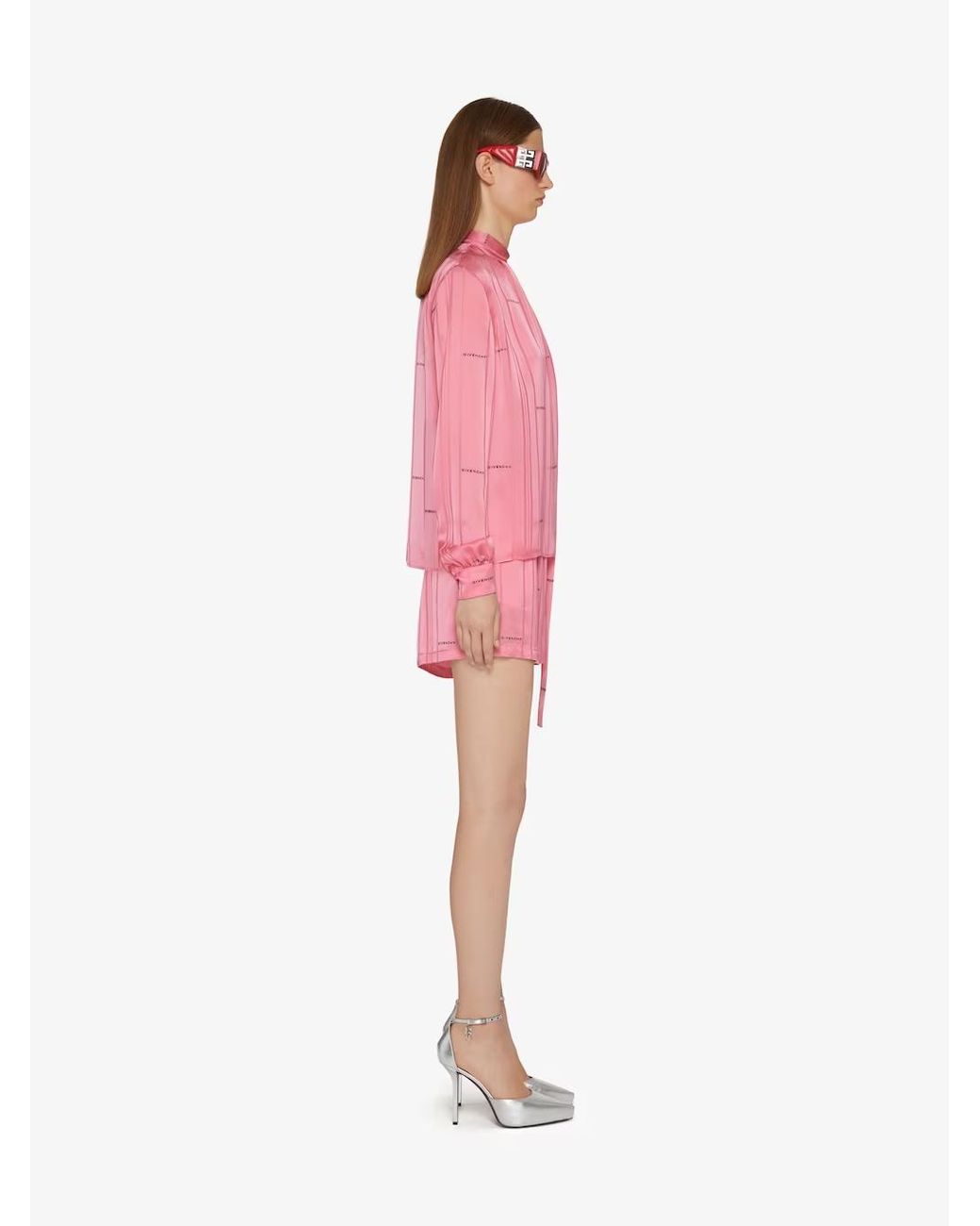 Givenchy Pink Logo Knot Shirt