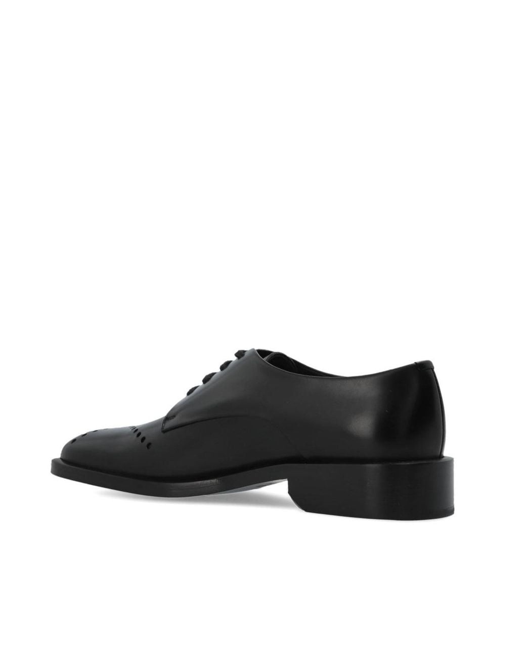 Jil Sander Black Perforated Lace-Up Derby Shoes