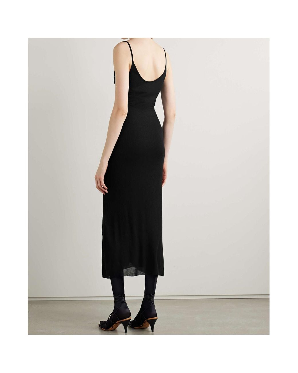 Khaite Black Round-Neck Jersey Dress