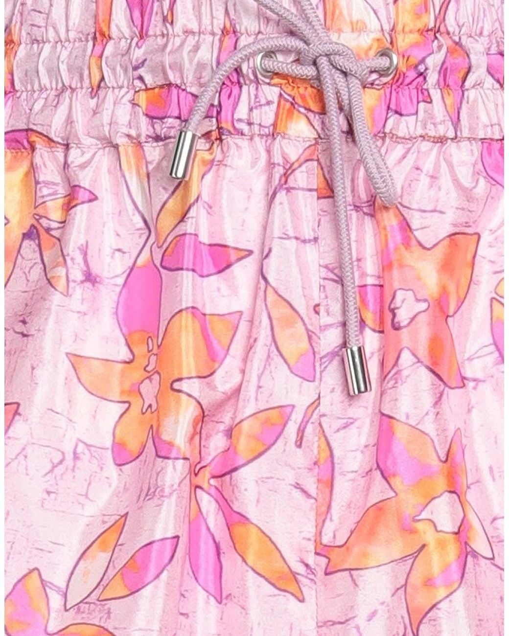 Isabel Marant Pink Floral Printed Satin Shorts