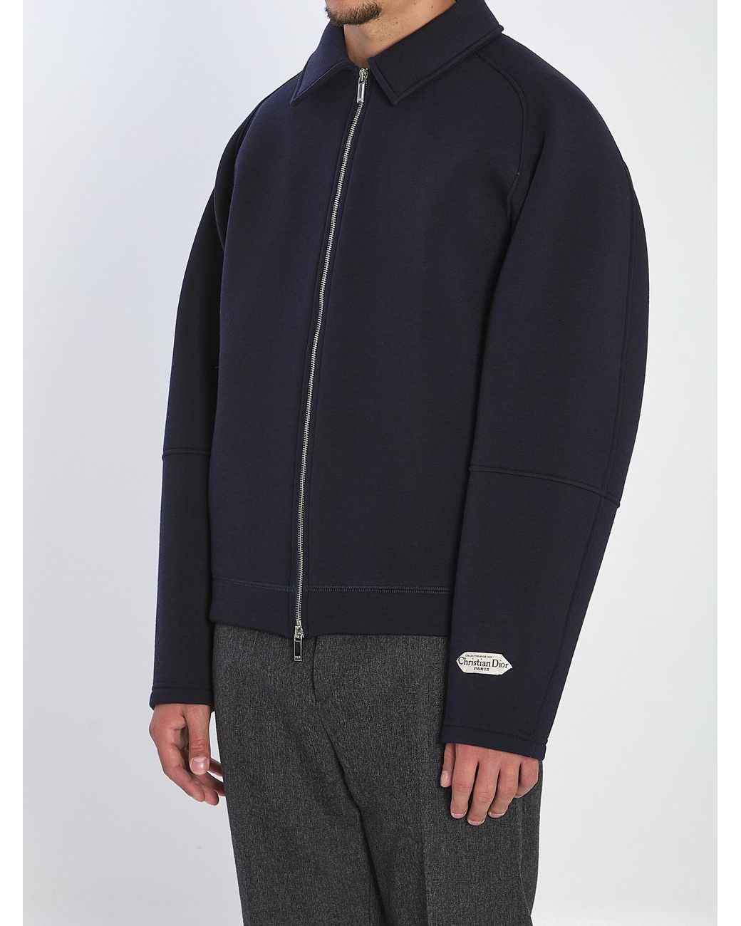 Dior Blue Zipped Blouson Jacket With Christian Paris Tag for men
