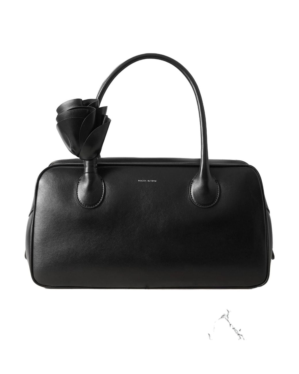 Magda Butrym Black Brigitte Rose Handle Shoulder Bag