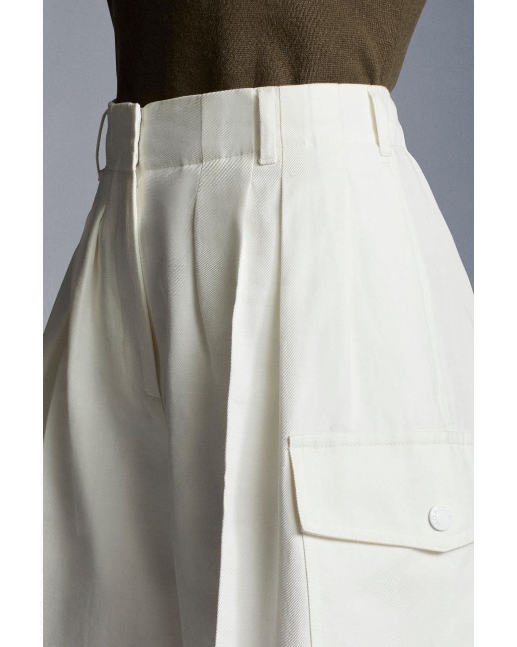 Moncler White Flap Pocket Shorts