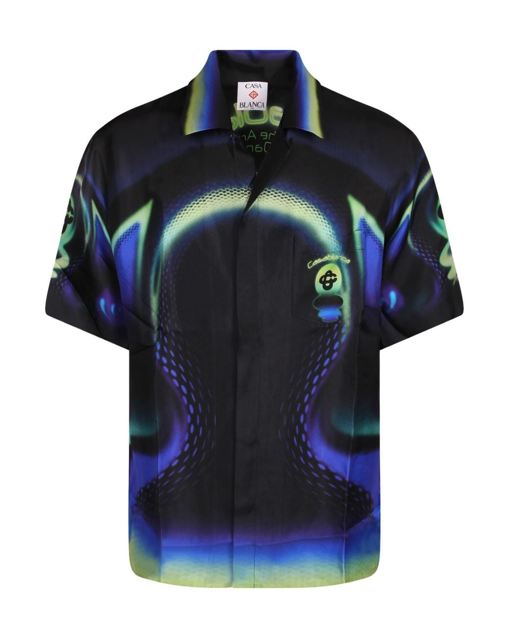 Casablanca Blue Satin Shirt for men