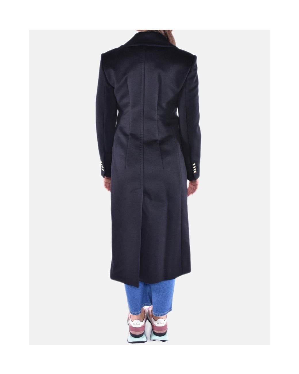 Max Mara Blue Studio Double-Breasted Long-Sleeved Coat