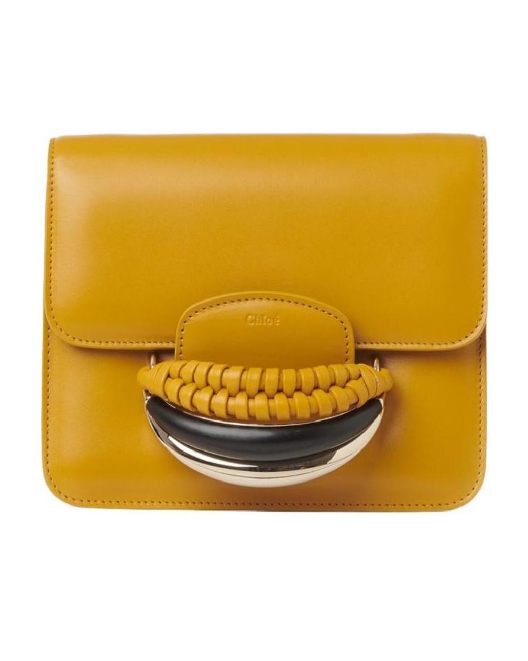 Chloé Yellow Chloé Kattie Foldover Crossbody Bag