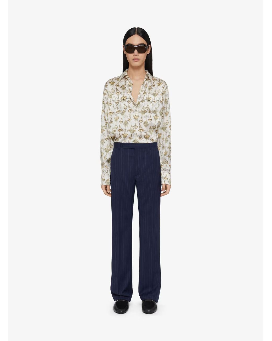Givenchy Natural Chandelier Printed Long-Sleeved Shirt for men