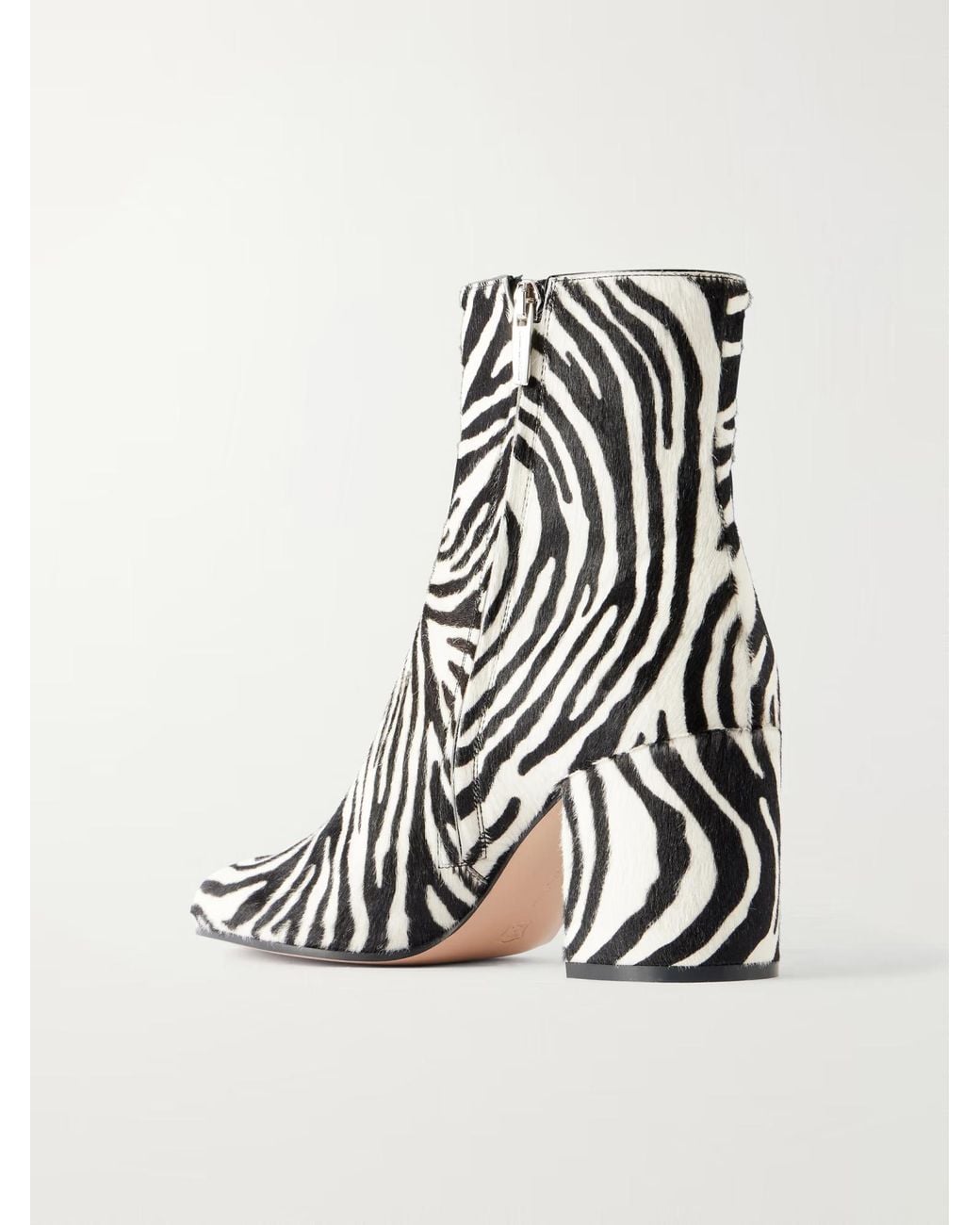 Gianvito Rossi Black Zebra-Print Calf Hair Boots