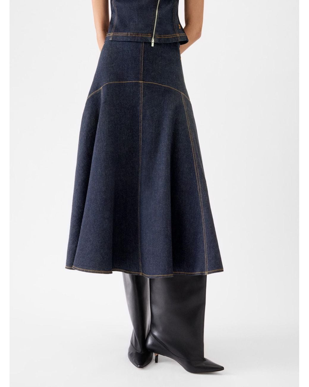 Jacquemus Blue The Triangle De-Nîmes Flared Denim Skirt
