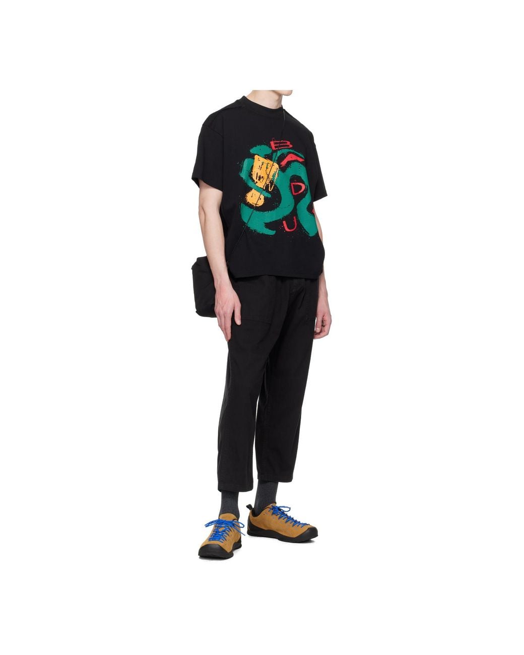 Gramicci Black Buckle-Fastening Cotton Cropped Trousers for men