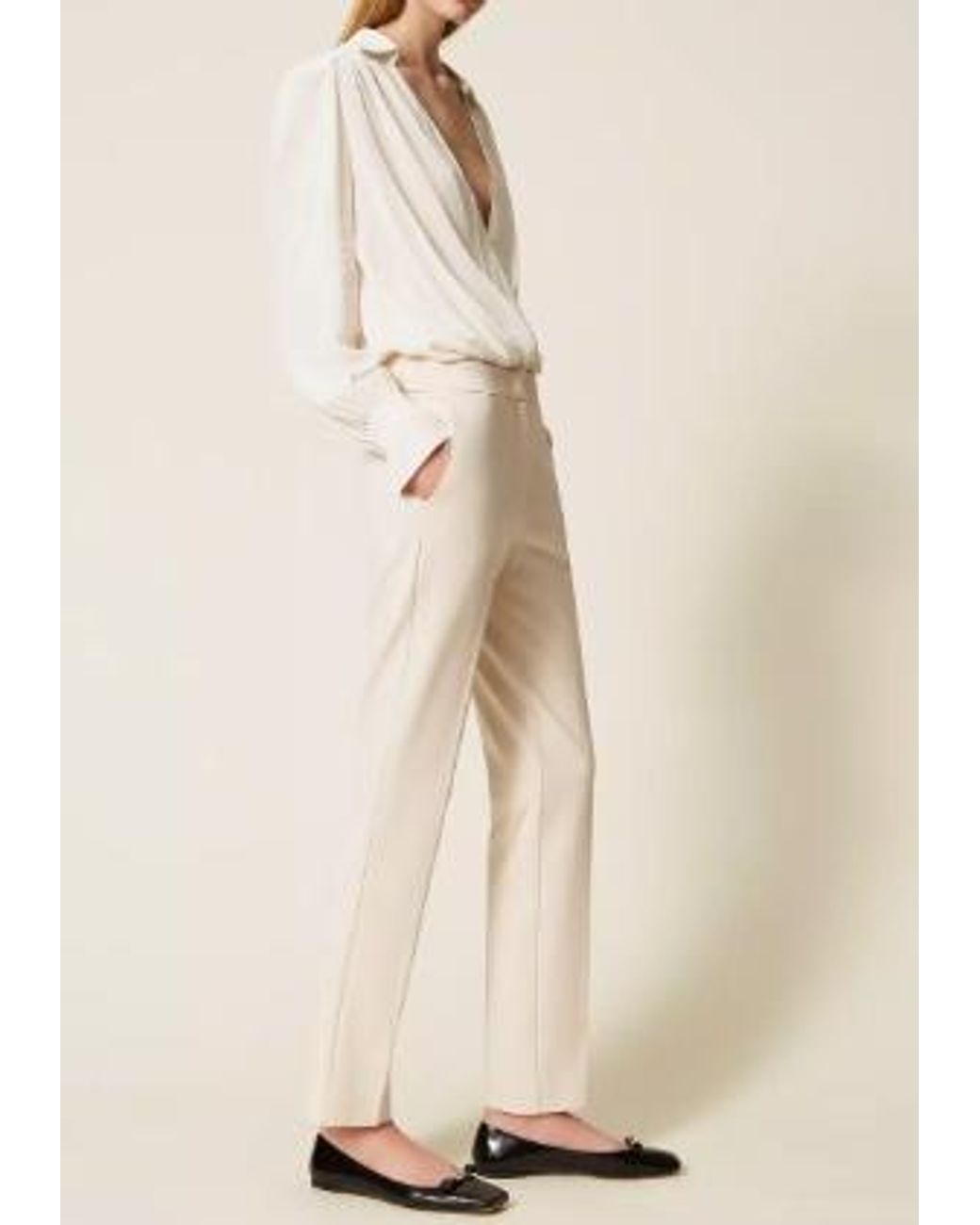 Twinset Natural Creased Trousers