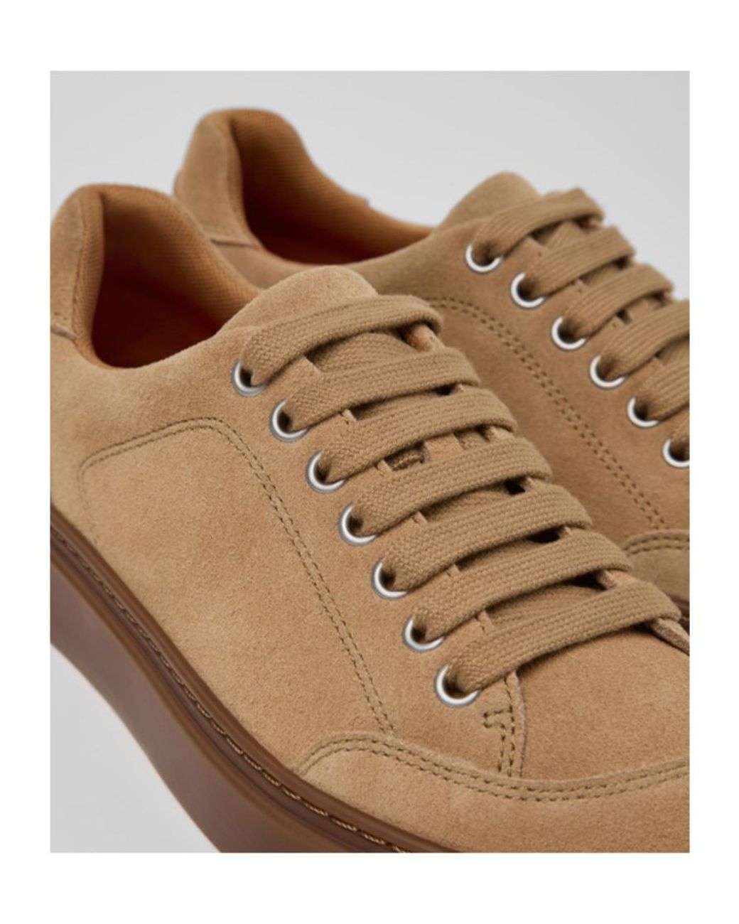 Camper Brown Suede Leather Sneakers For