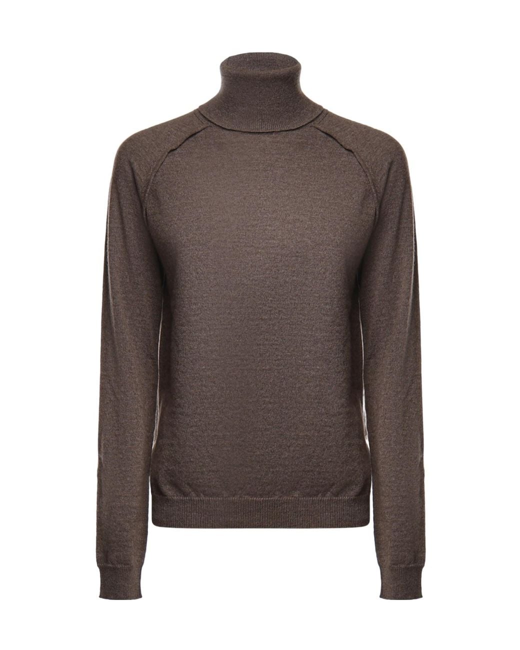 Dondup Brown Logo Plaque Roll-Neck Jumper