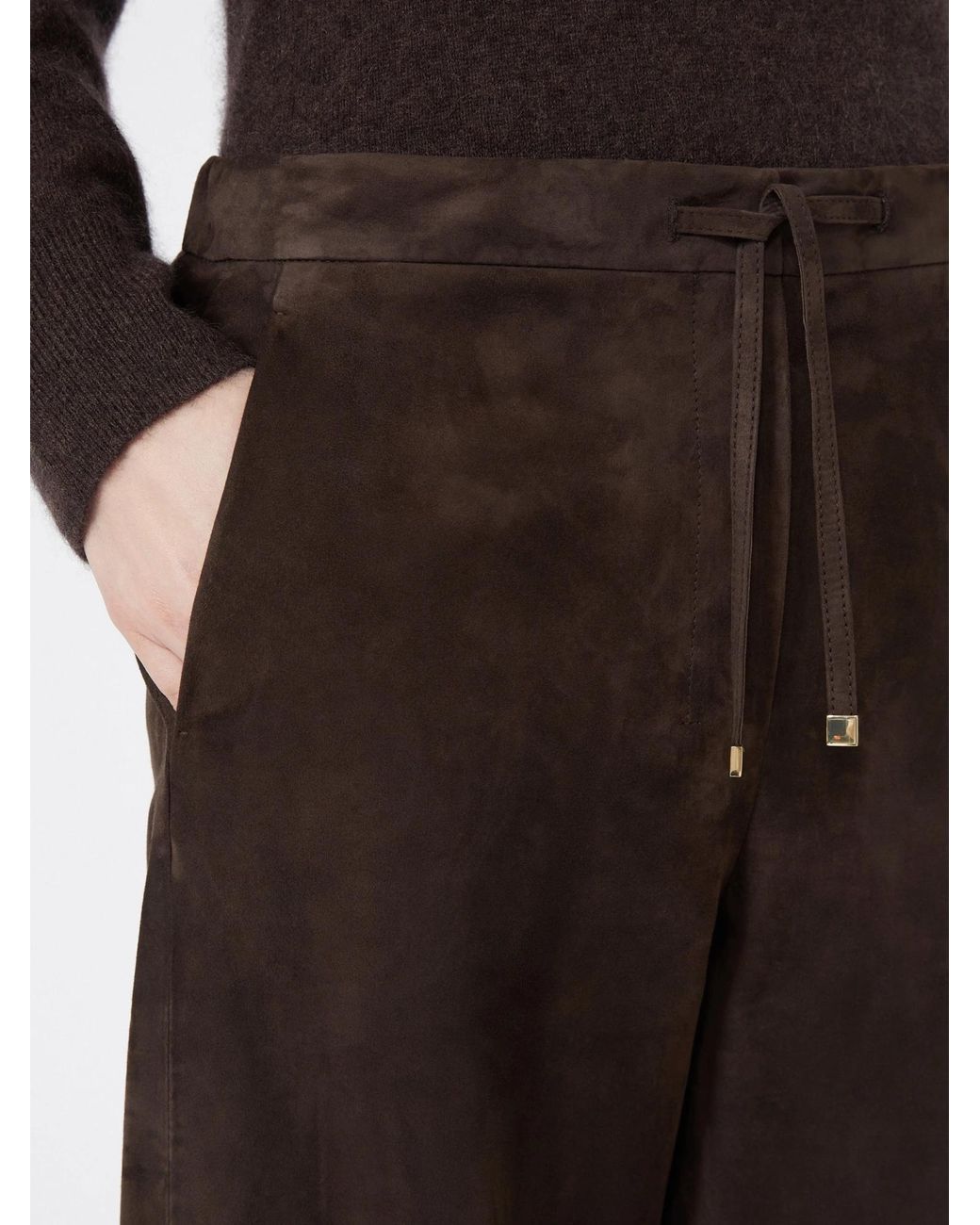 Max Mara Black 'S Tempio Drawstring Wide-Leg Pants