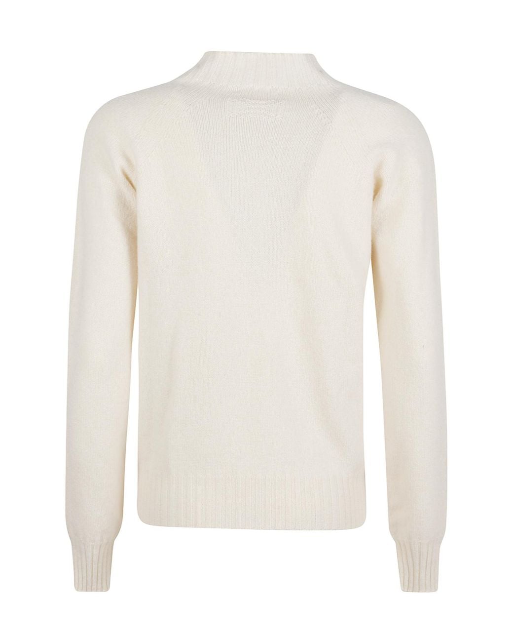 Drumohr White Lambswool Raglan-Sleeve Sweater