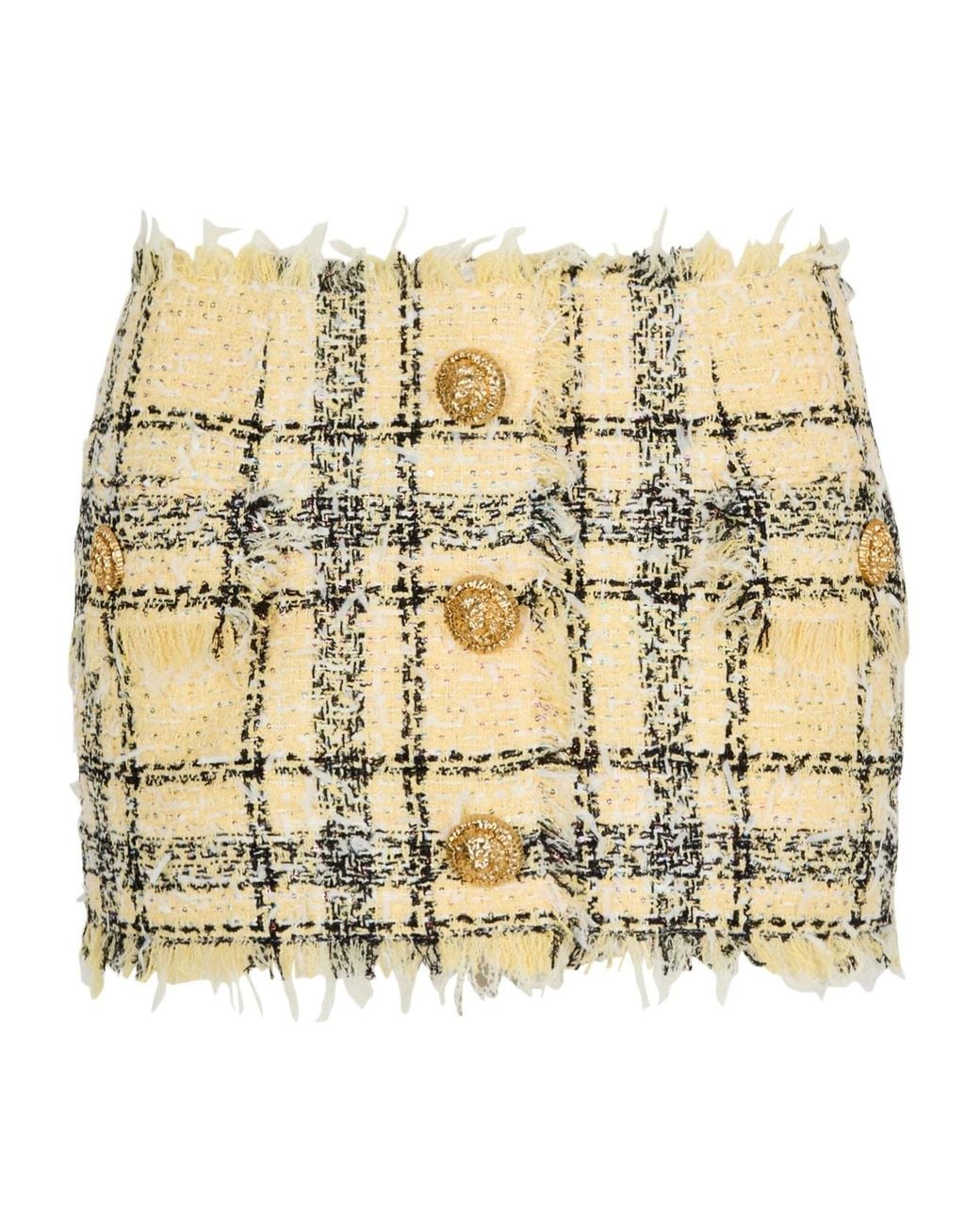 Balmain Metallic Glitter Tweed Mini Skirt
