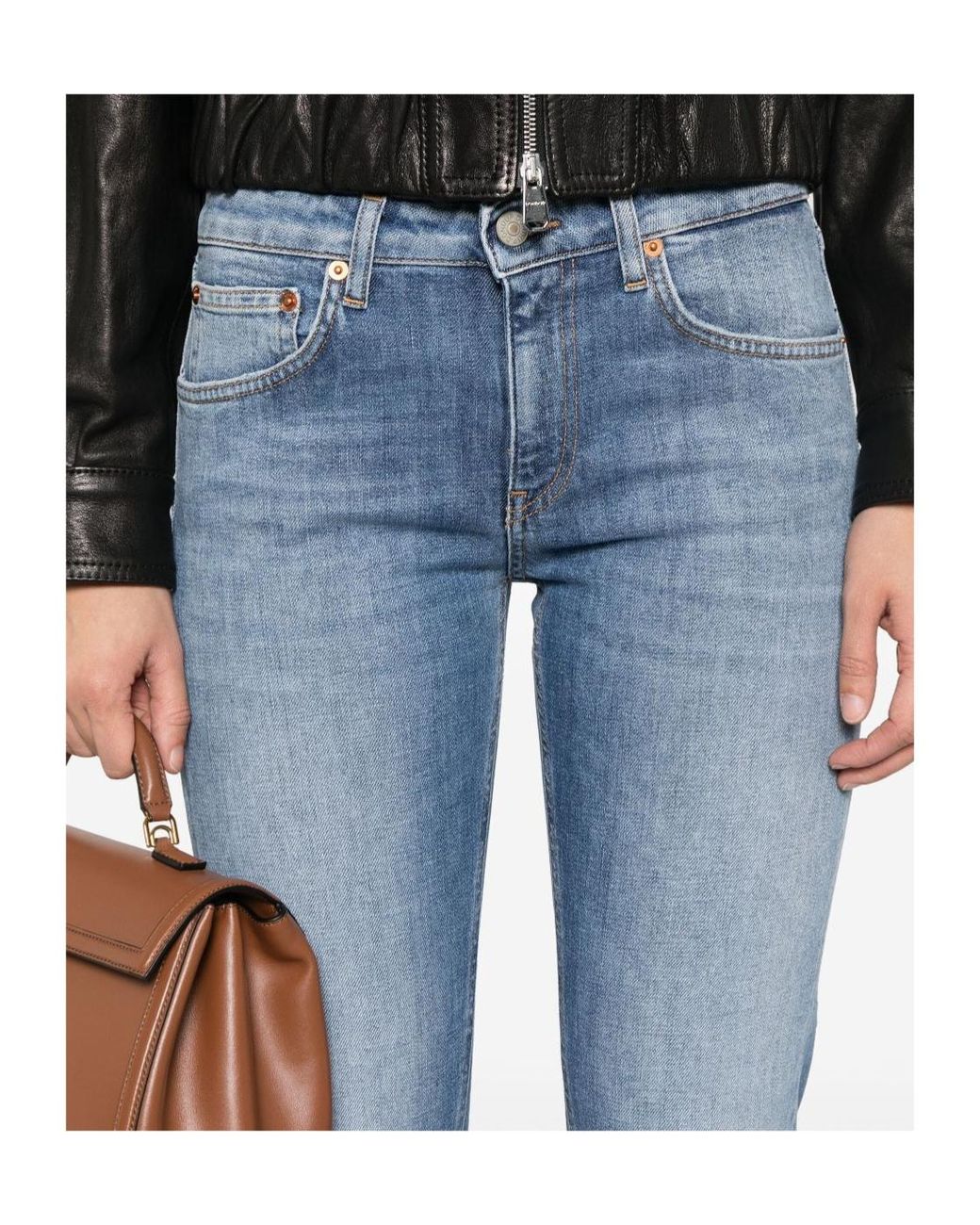 Dondup Blue Reina Straight-Leg Jeans