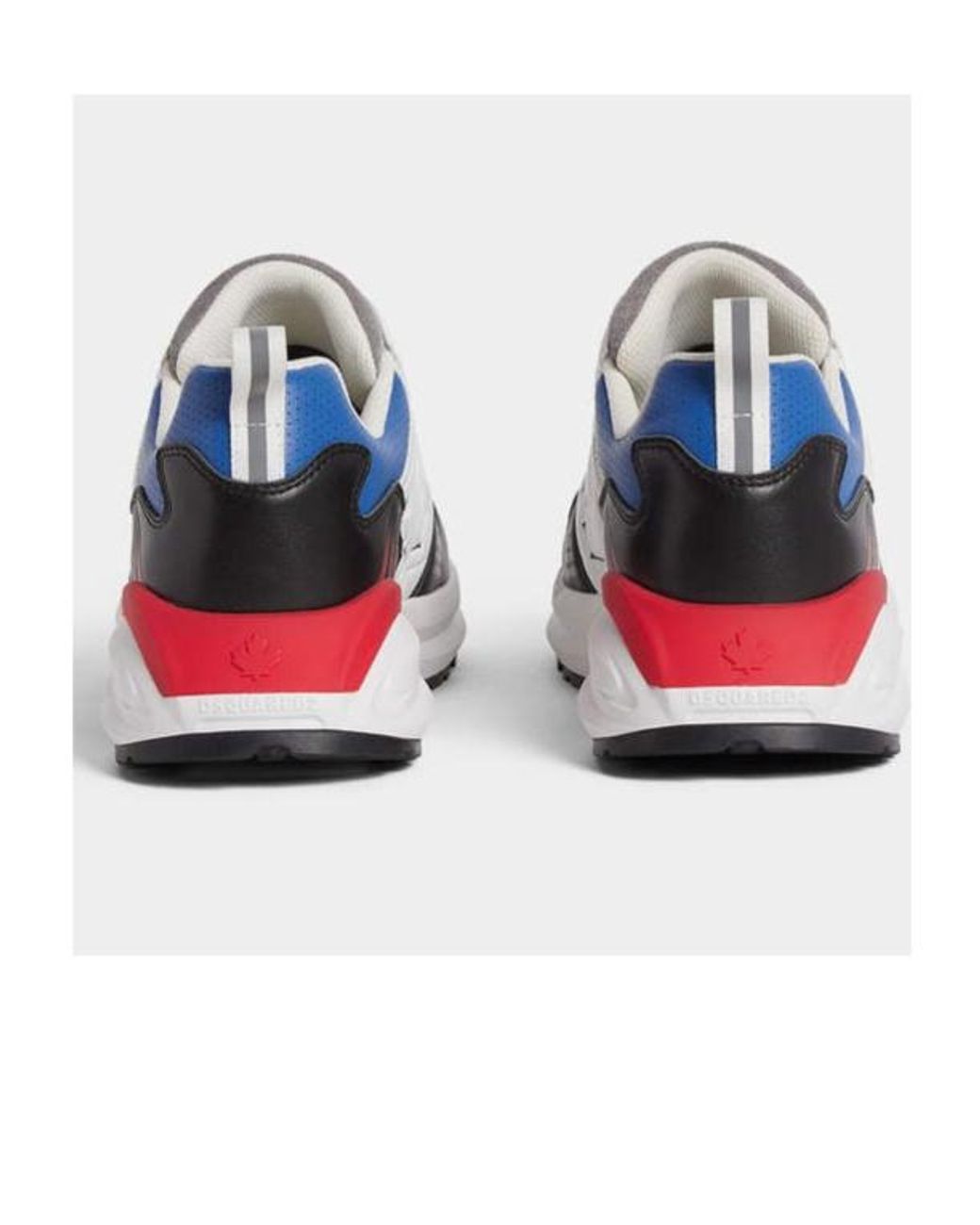 DSquared² Blue Dash Maple Leaf Quilted Sneakers for men