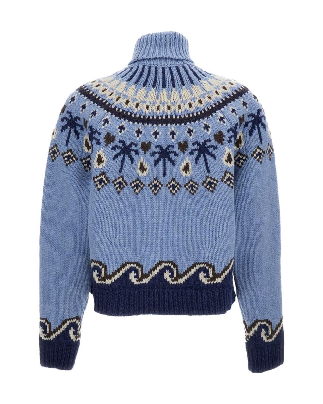 Alanui Blue Sweet Winter Turtleneck Jumper