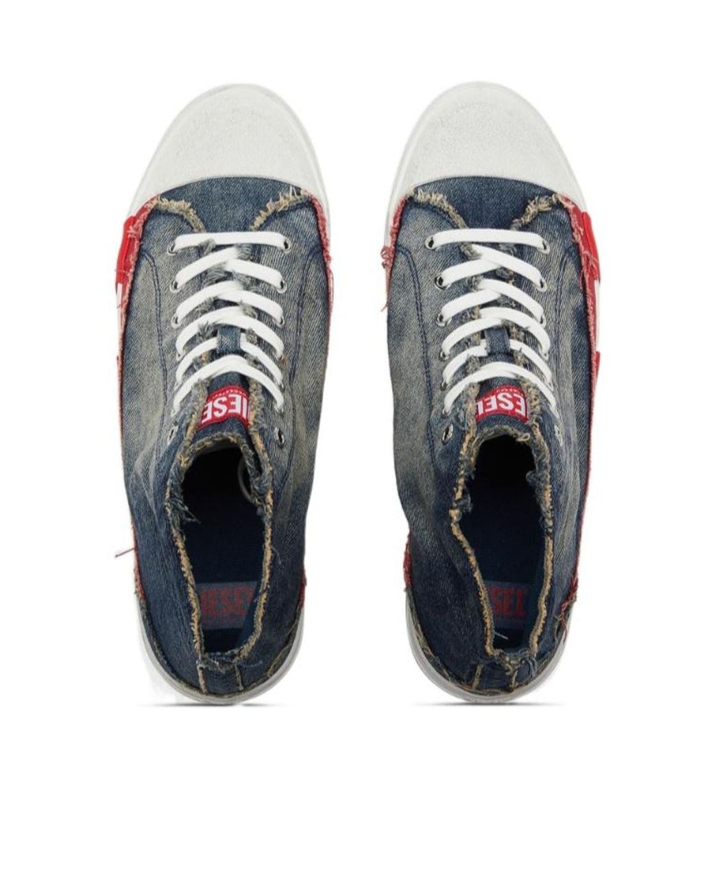 DIESEL Blue S-D-Verse Mid Ii Frayed Sneakers for men