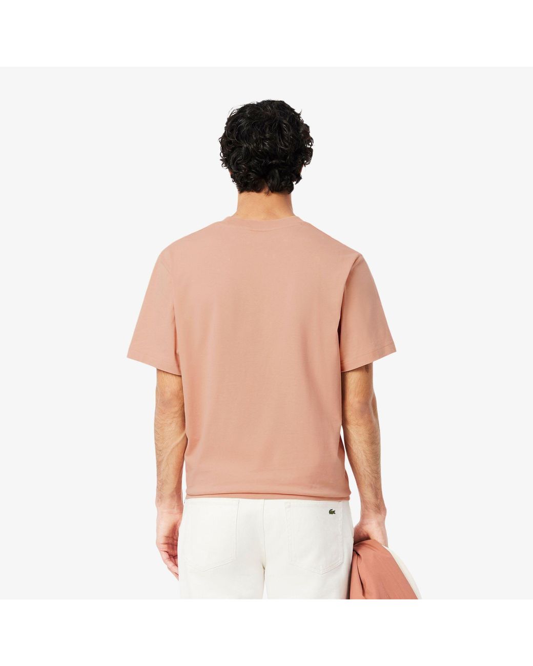 Lacoste Pink Crewneck Casual Shortsleeve Top for men