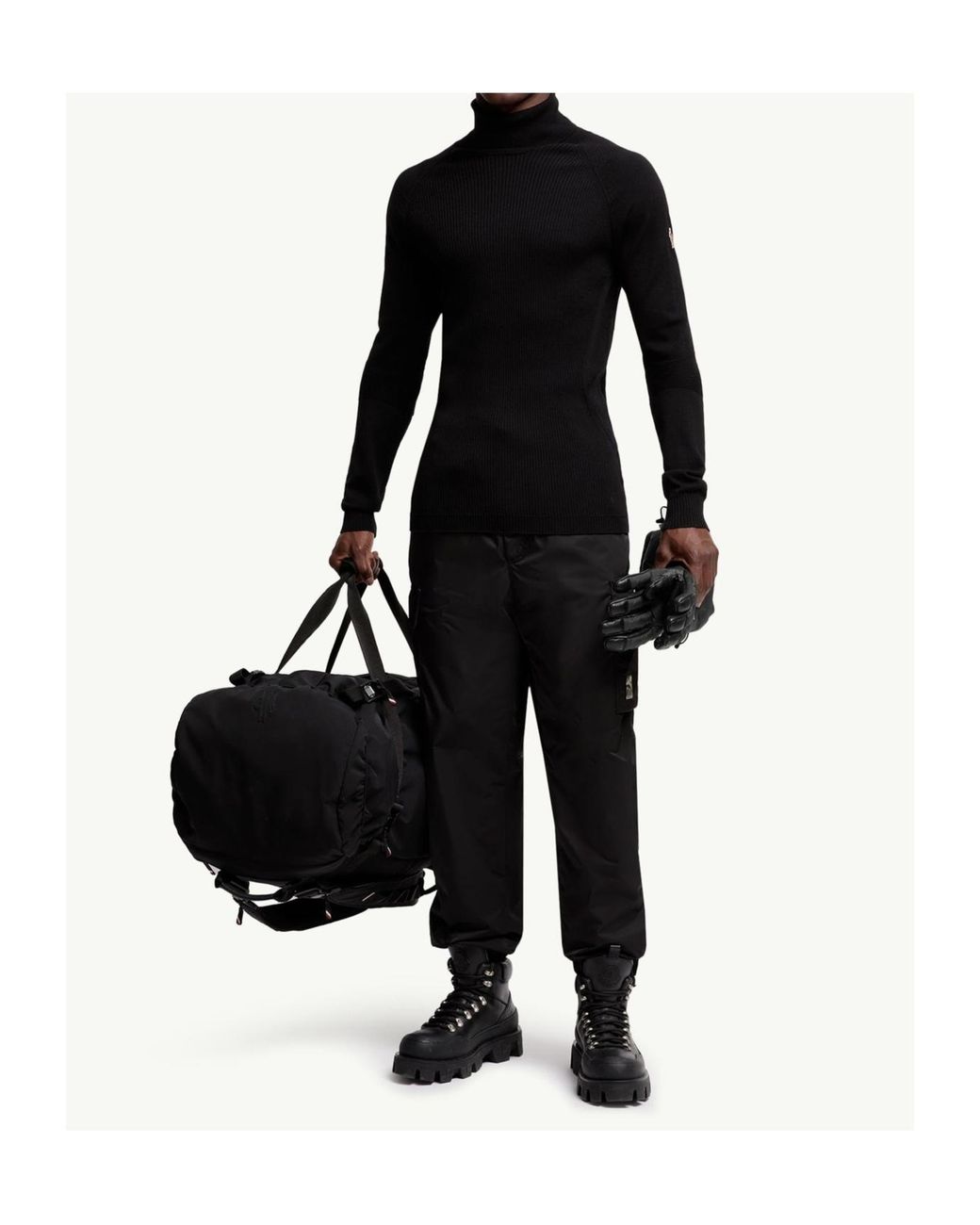 Moncler Black Wool Blend Turtleneck Sweater for men
