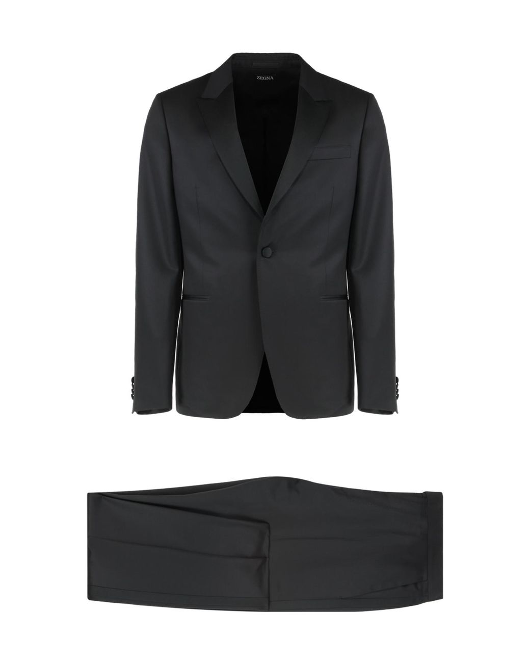 Zegna Black Single-Breasted Tailored Suit for men