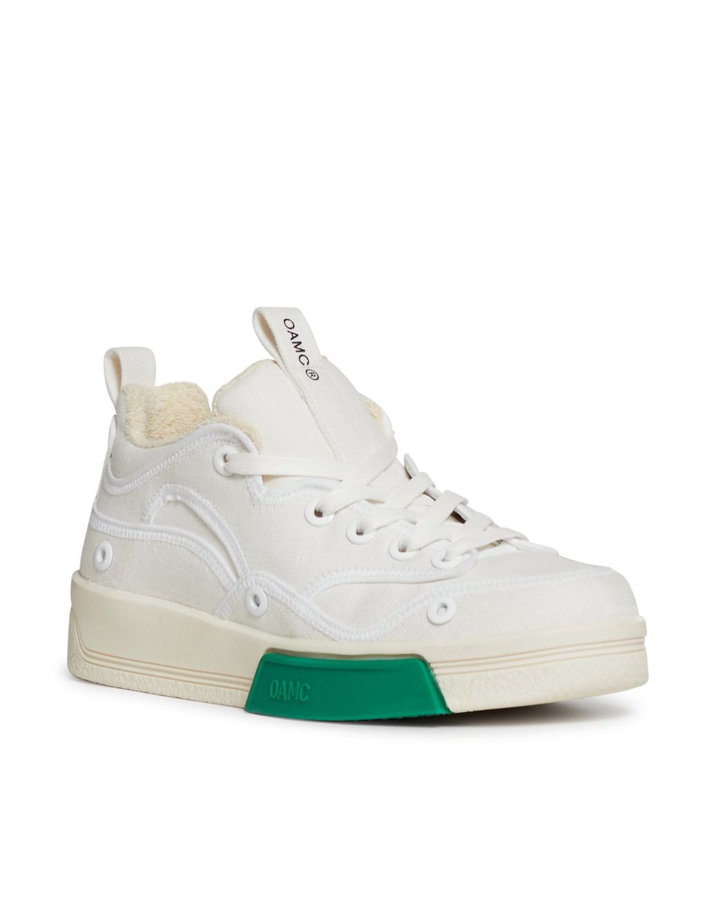 OAMC Green Logo Detailed Low-Top Sneakers for men