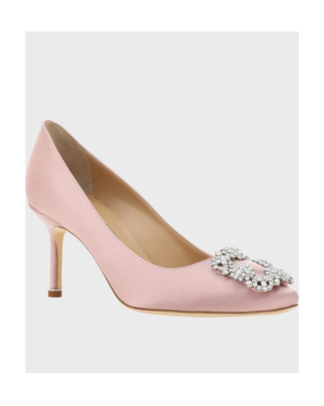 Manolo Blahnik Pink Hangisi 70Mm Crystal-Buckle Pumps