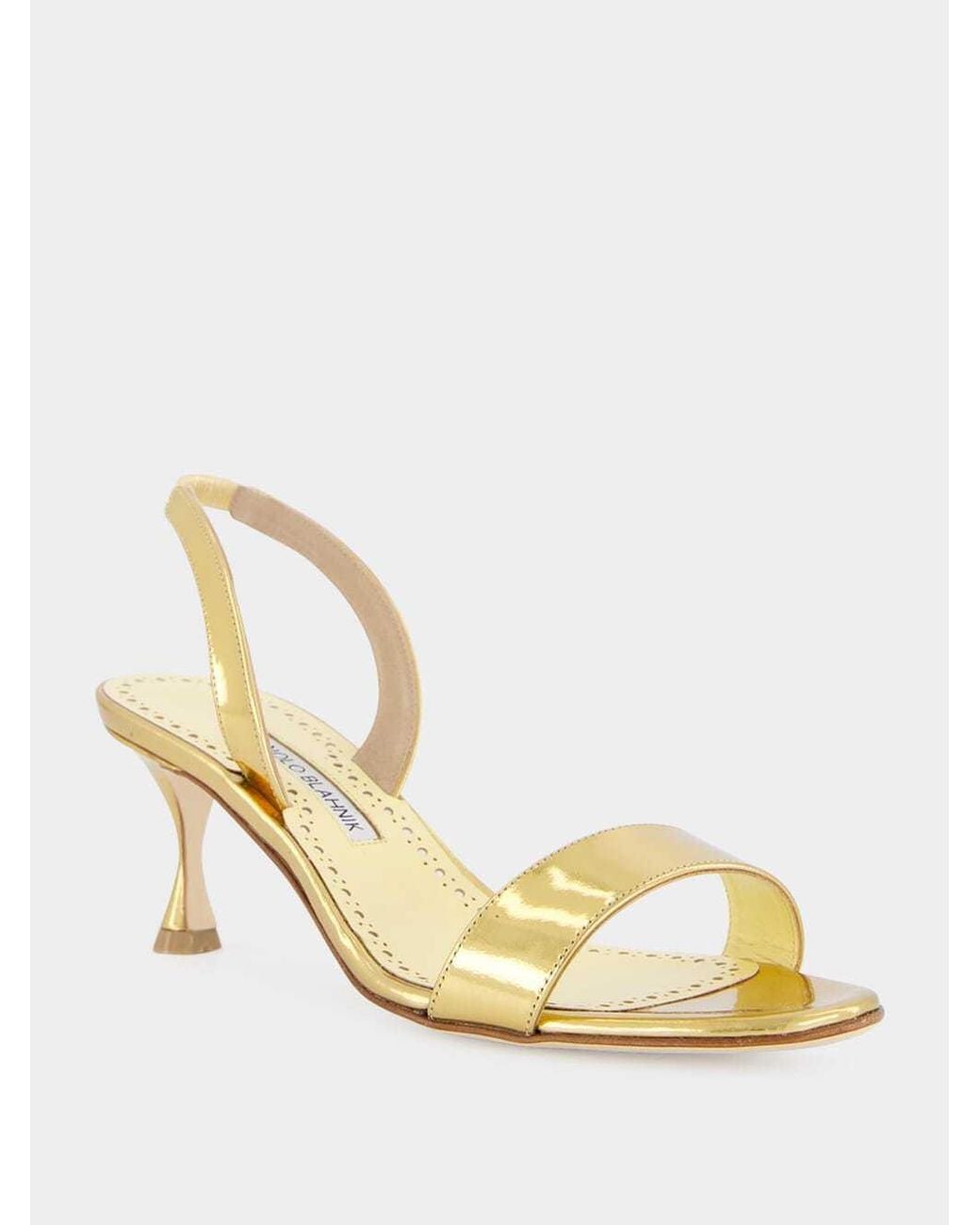 Manolo Blahnik Metallic Cupisanpla Slingback Sandals